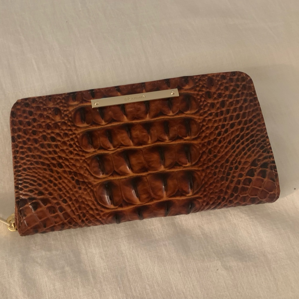 Brahmin pecan zip around wallet